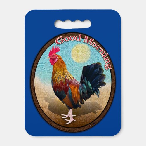 Key West _ Gypsy Rooster Good Morning Vintage Oval Seat Cushion