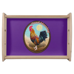 Key West - Gypsy Rooster Good Morning Vintage Oval Serving Tray