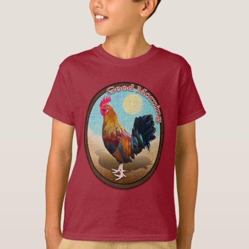 Key West _ Gypsy Rooster Good Morning Vintage Oval T_Shirt