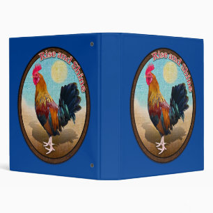 Key West Gypsy Rooster Rise and Shine Vintage Oval 3 Ring Binder
