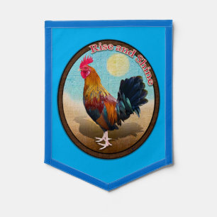 Key West Gypsy Rooster Rise and Shine Vintage Oval Pennant