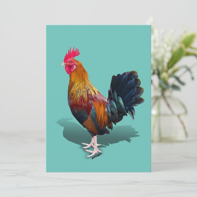 Key West - Gypsy Rooster  Thank You Card (Standing Front)