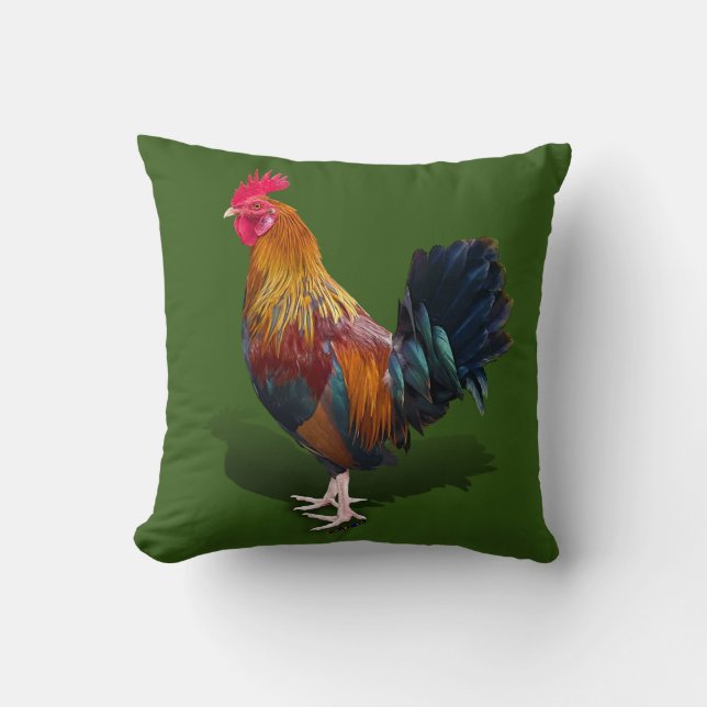 Key West - Gypsy Rooster  Throw Pillow (Front)