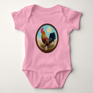Key West - Gypsy Rooster Vintage Oval Baby Bodysuit
