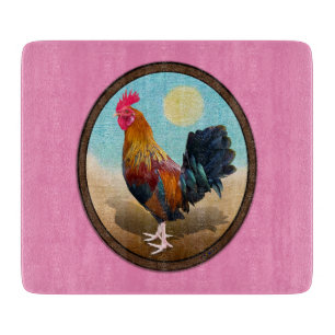 Key West - Gypsy Rooster Vintage Oval Cutting Board