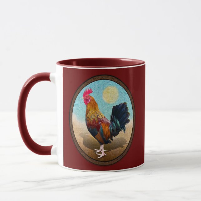 Key West - Gypsy Rooster Vintage Oval Mug (Left)