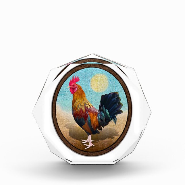 Key West - Gypsy Rooster Vintage Oval Photo Block (Front)