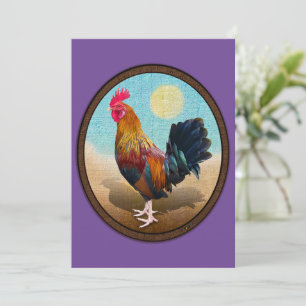 Key West - Gypsy Rooster Vintage Oval Thank You Card