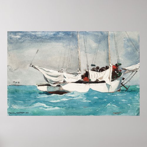 Key West Hauling Anchor 1903 by Winslow Homer Poster