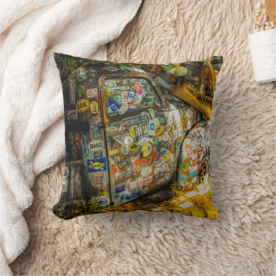 Key West is Art, Old Pickup Truck Throw Pillow