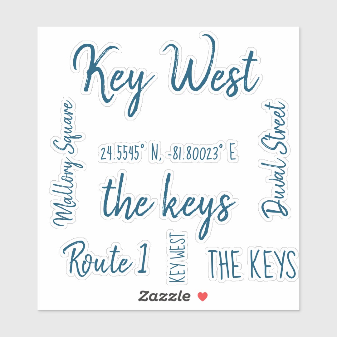 Key West Laser Cut Stickers | Zazzle