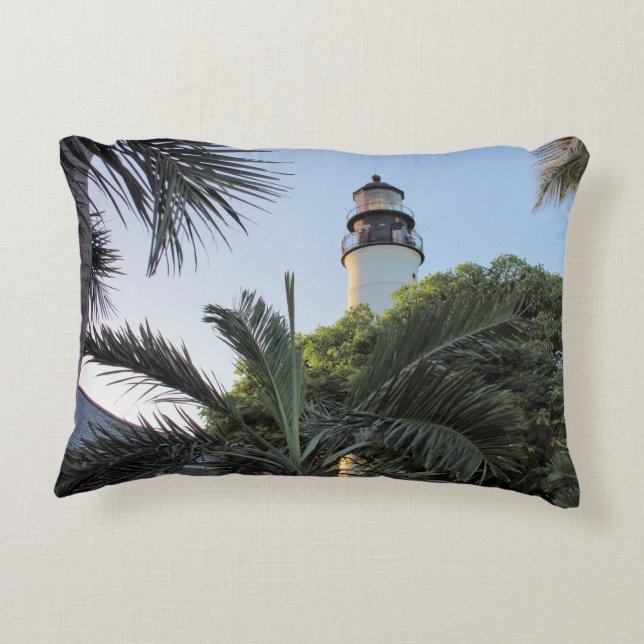 Key West Lighthouse, Florida Accent Pillow (Back)