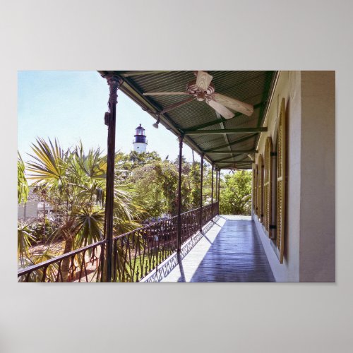 Key West Lighthouse View from Hemingway House Poster