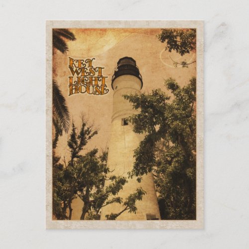 Key West Lighthouse Vintage Photo Postcard