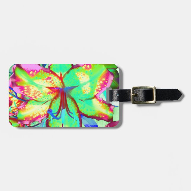 Key West Lily Luggage Tag (Front Horizontal)