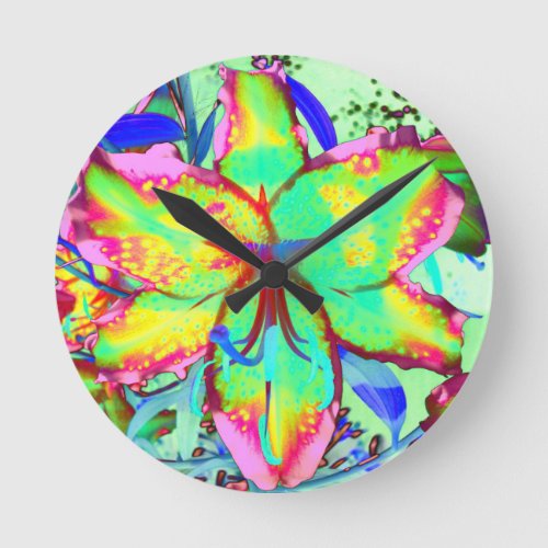 Key West Lily Round Clock