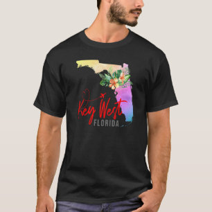 Key West Map Matching Vacation Family Girls trip T-Shirt