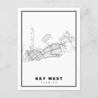 Key West Map Postcard