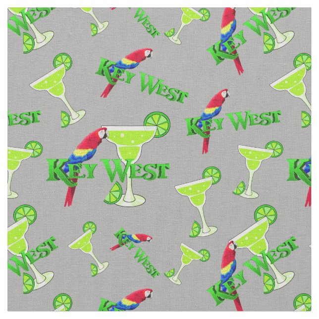 Key West Margarita Parrot Florida Summer Fabric (Close Up)