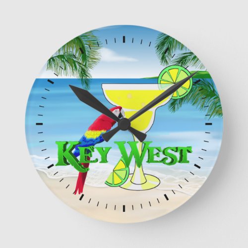 Key West Margarita Round Clock