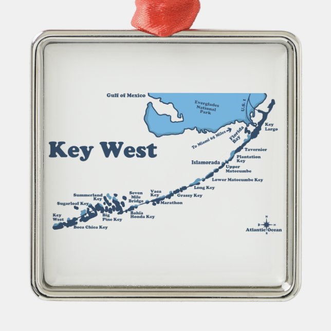 Key West. Metal Ornament (Front)