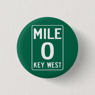 Key West Mile 0, Florida USA Button