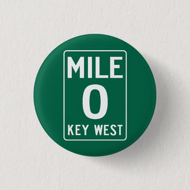 Key West Mile 0, Florida USA Button (Front)