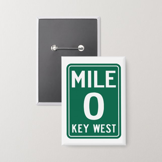 Key West Mile 0, Florida USA Button (Front/Back)