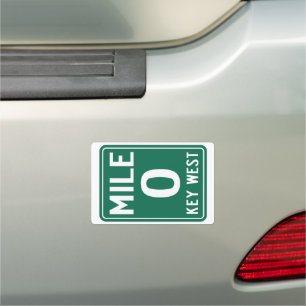 Key West Mile 0, Florida USA Car Magnet