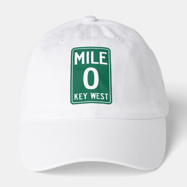 Key West Mile 0, Florida USA Hat (Front)