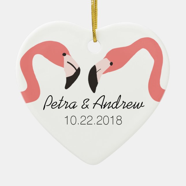 Key West Modern Whimsy Couple's Ceramic Ornament (Front)