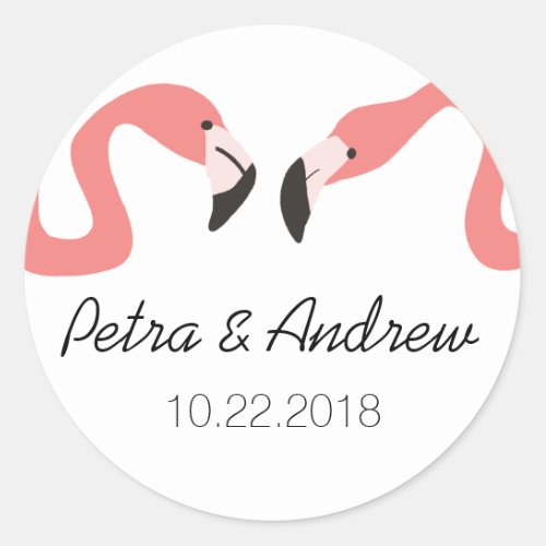 Key West Modern Whimsy Wedding Classic Round Sticker