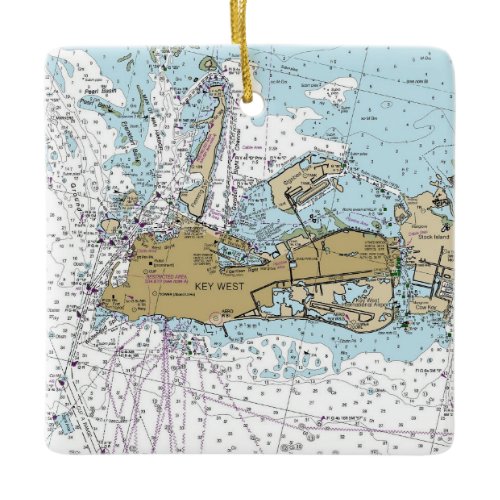 Key West Nautical Chart  Ceramic Ornament