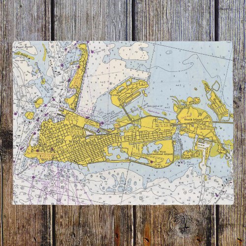 Key West Nautical Chart Map Doormat