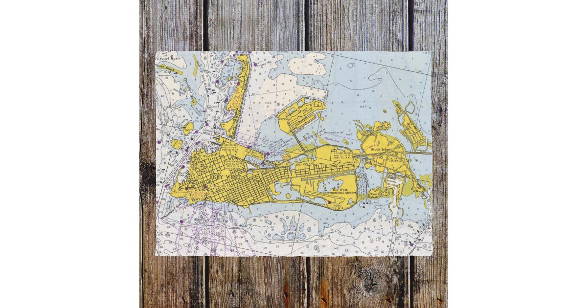Key West Nautical Chart Map Doormat Zazzle