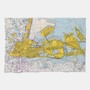 Key West Nautical Chart Map Kitchen Towel