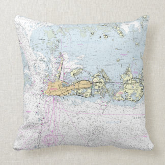 Key West Nautical Chart Throw Pillow