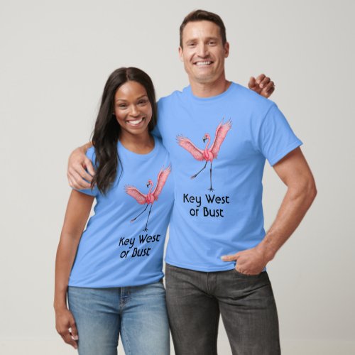 Key West or Bust Funny Florida Pink Flamingo T_Shirt