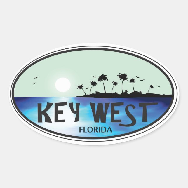 Key West Oval Sticker (Front)