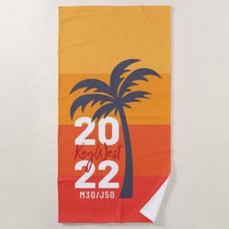Key West Palm Tree 2022 Beach Towel