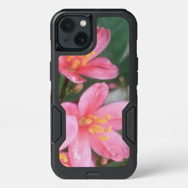 Key West Pink Flowers Otterbox iPhone Case (Back)