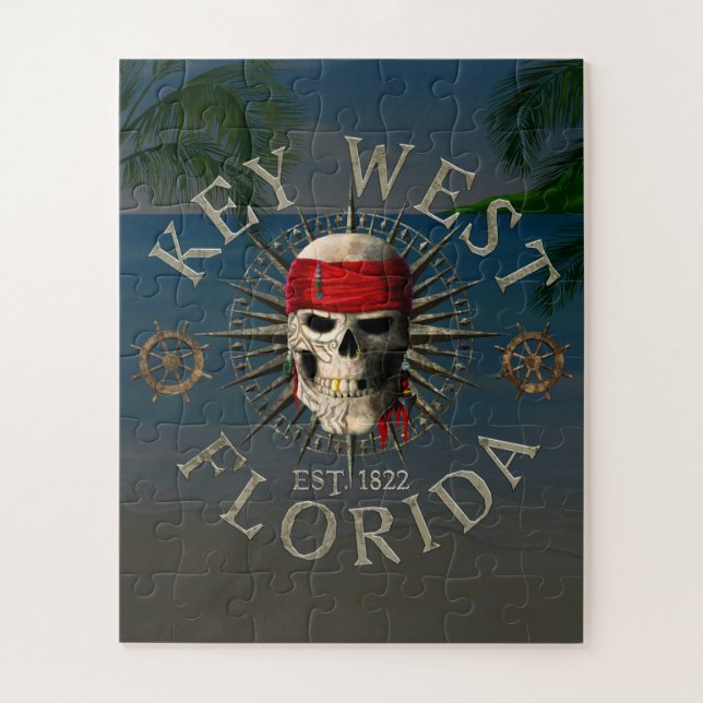 Key West Pirate Skull Jigsaw Puzzle (Vertical)