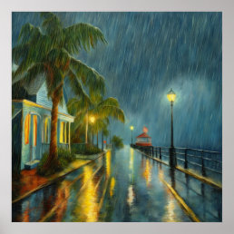 Key West Rain - 3 - Poster