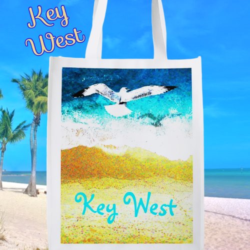 Key West Soaring Seagull Grocery Bag