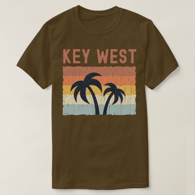 Key West Summer Palm Beach Retro Sunset Design  T-Shirt (Design Front)