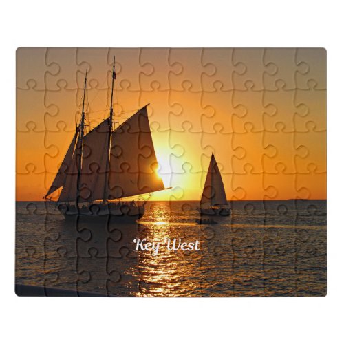 Key West sunset and sailboats Jigsaw Puzzle