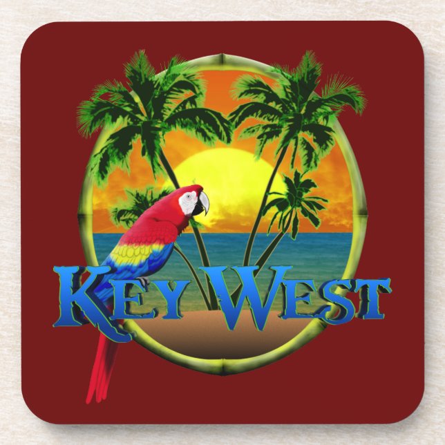 Key West Sunset Beverage Coaster (Front)