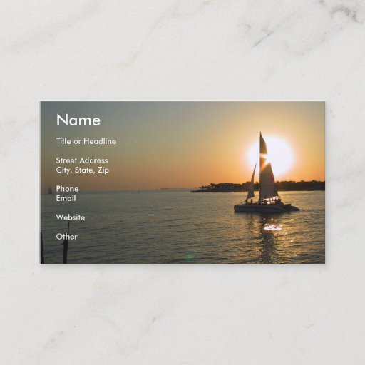 Customizable Key West Sunset Business Card