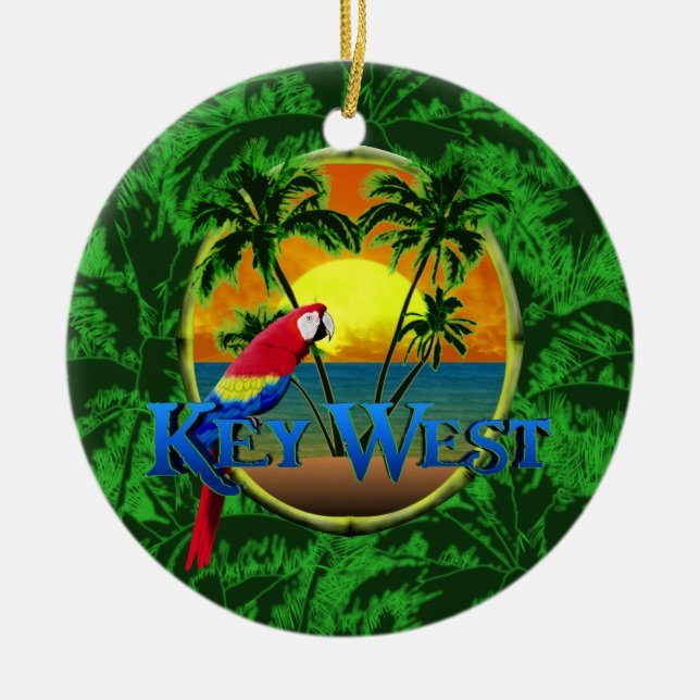 Key West Sunset Ceramic Ornament (Front)
