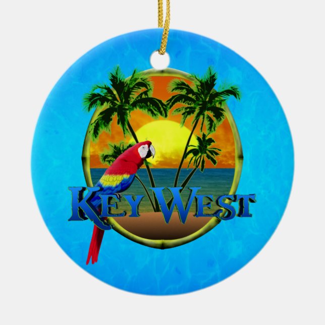 Key West Sunset Ceramic Ornament (Front)